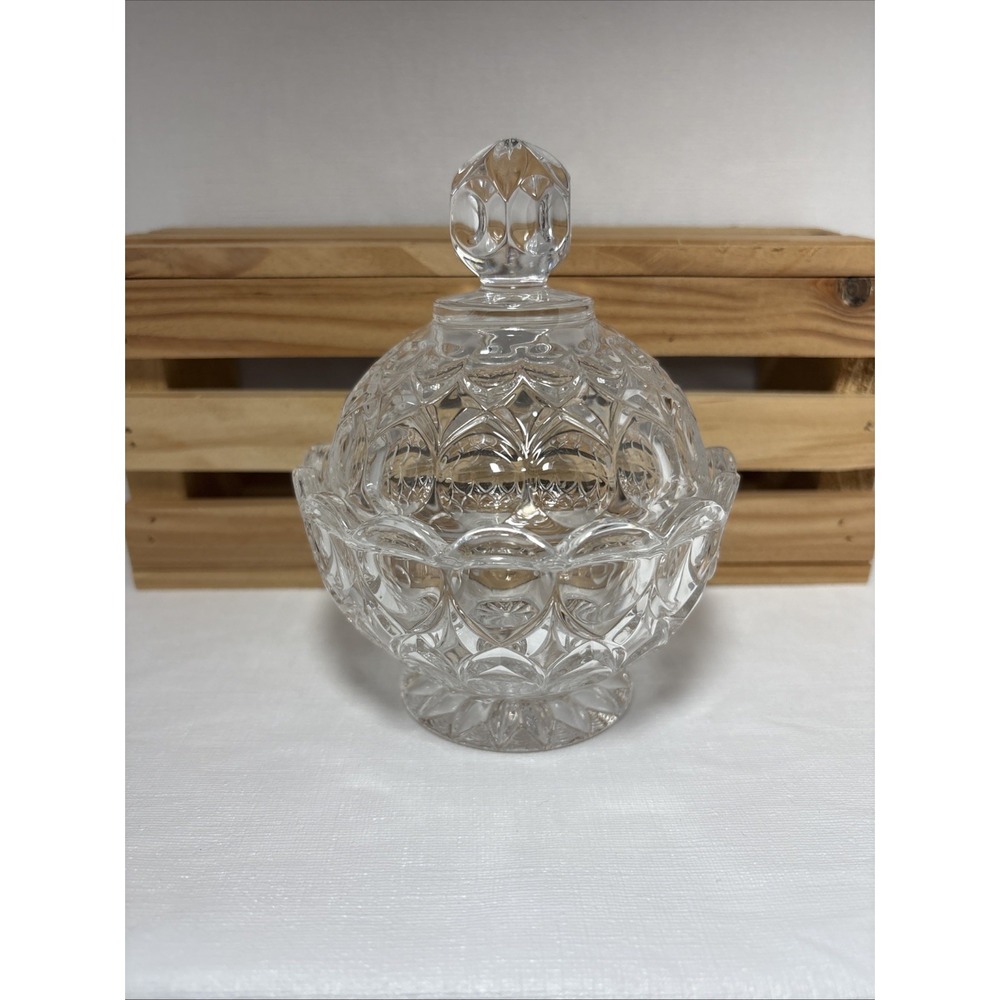 Nachtmann Lead Crystal Covered Dish Anglia Pattern With Lid Candy Dish